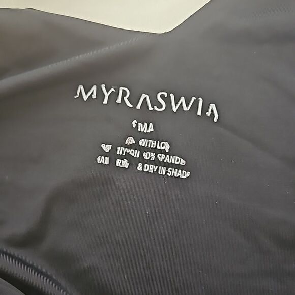 Myra Swim One Piece Bathing Suit Lace-Up, Low Back Black Small - Picture 6 of 16